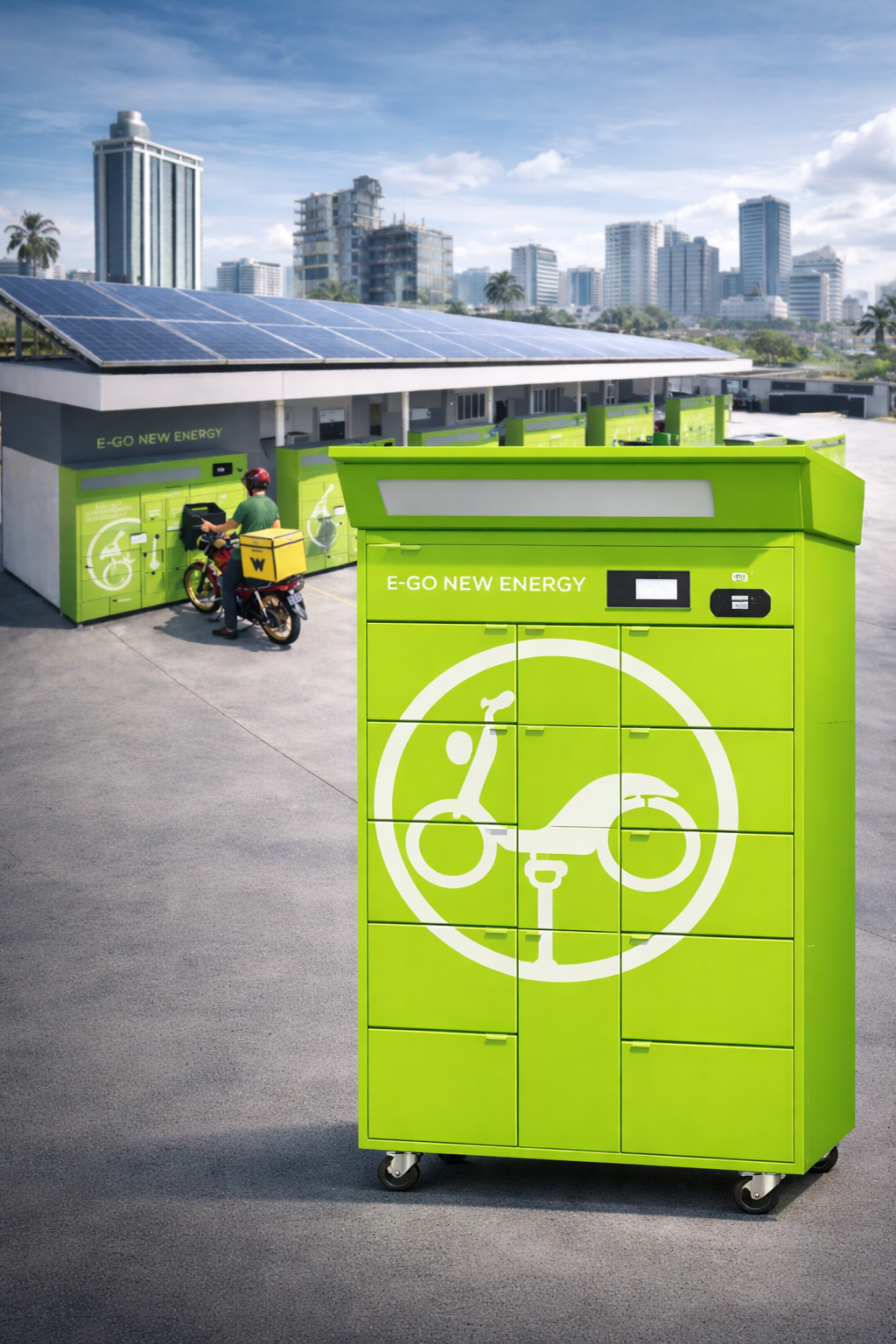E-GO 12-Slot Gabinete de intercambio de baterías