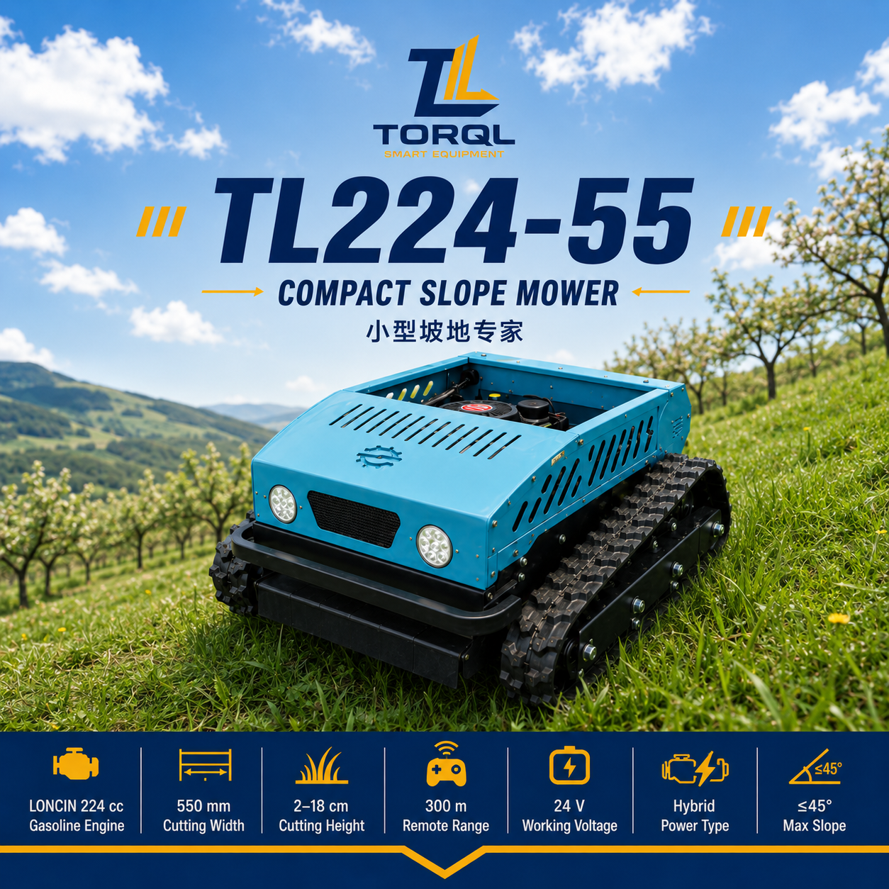 TL224-55 Cortador de grama por controle remoto